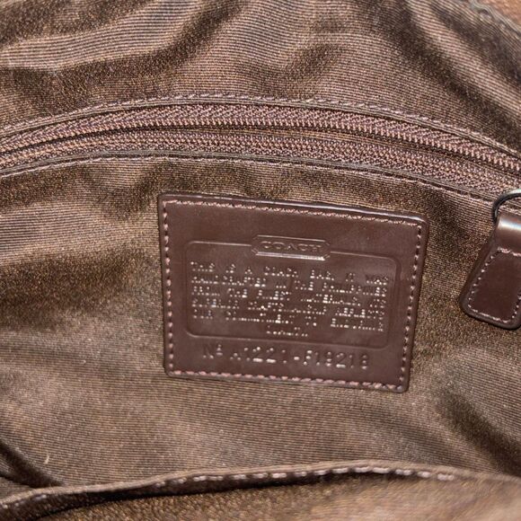 COACH Khaki Signature Stripe Mini Handbag A1221-F19218 tan/brown/khaki - Picture 10 of 11